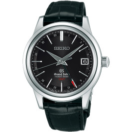 Horlogeband Seiko 9S86-00C0 / SBGJ019G Leder Zwart 19mm